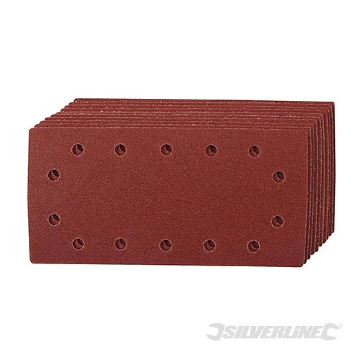 Silverline - Feuilles abrasives auto-agrippantes perforées 1/2, 10 pcs - Grain 60