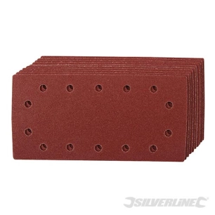 Silverline - Feuilles abrasives auto-agrippantes perforées 1/2, 10 pcs - Grain 60