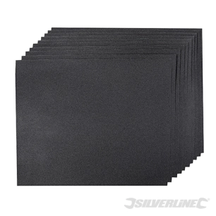 Silverline - Feuilles abrasives pour ponçage à sec ou humide, 10 pcs - Grain 120