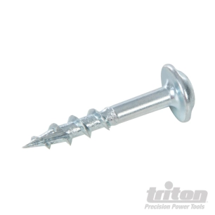 Triton - Vis en zinc pour perçages dissimulés, fausse rondelle, filetage grossier - 500 vis numéro 8 x 1''