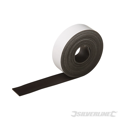 Silverline - Bande souple aimantée autocollante - 25 mm x 3 m