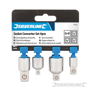 Silverline - Adaptateurs de douilles, 4 pcs - 4 pcs