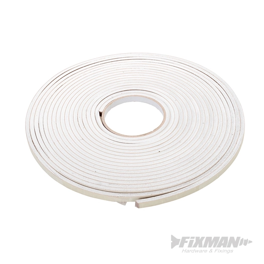 Fixman - Bande isolante autocollante en mousse EVA - 3-8 mm / 10,5 m - Blanc