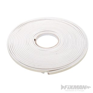 Fixman - Bande isolante autocollante en mousse EVA - 3-8 mm / 10,5 m - Blanc