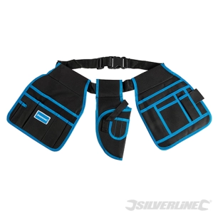 Silverline - Ceinture-sacoche 15 pochettes - 900 - 1 200 mm