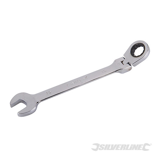 Silverline - Clé mixte à cliquet et à tête inclinable - 19 mm