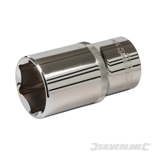 Silverline - Douille métrique profonde 1/2'' avec entraînement à 6 pointes - 32 mm