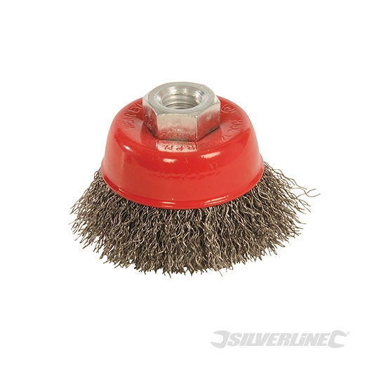 Silverline - Brosse boisseau à fils d'acier ondulés - 65 mm