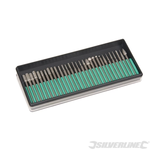Silverline - Fraises diamantées pour outil rotatif, 30 pcs - Tige de 3,17 mm