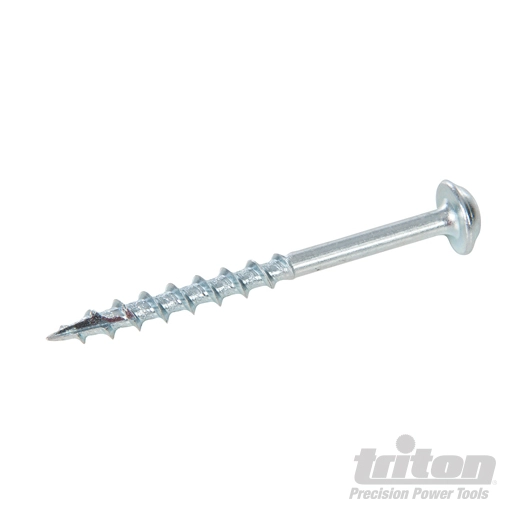 Triton - Vis en zinc pour perçages dissimulés, fausse rondelle, filetage grossier - 250 vis numéro 8 x 2''