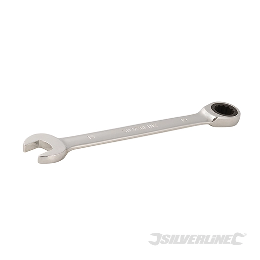 Silverline - Clé mixte à cliquet et tête droite - 15 mm