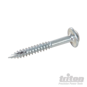 Triton - Vis en zinc pour perçages dissimulés, fausse rondelle, filetage fin - 500 vis numéro 7 x 1-1/4''