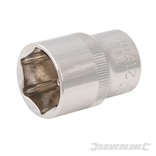 Silverline - Douille métrique 1/2'' 6 pointes - 21 mm