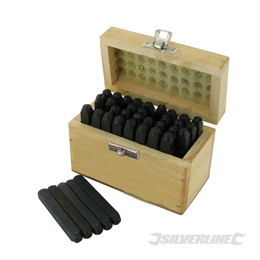 Silverline - Poinçons chiffres et lettres, boîte 36 pcs - 36 pcs