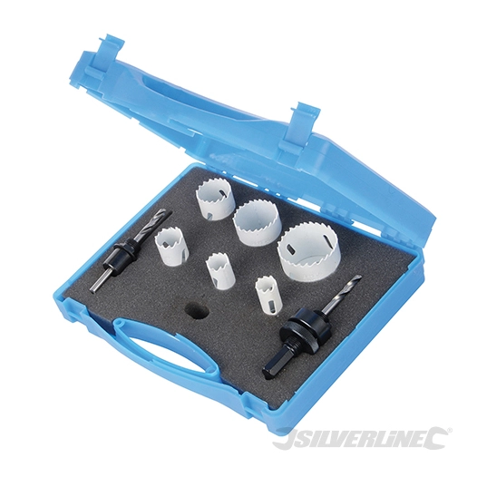 Silverline - Scies-cloches bi-métal pour électriciens, coffret 9 pcs - ø 18 - 51 mm