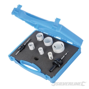 Silverline - Scies-cloches bi-métal pour électriciens, coffret 9 pcs - ø 18 - 51 mm