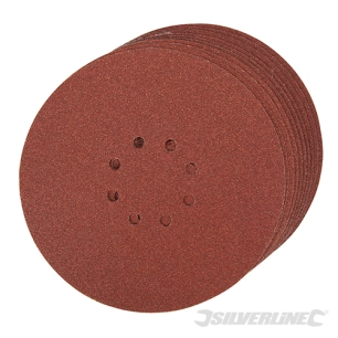 Silverline - Lot de 10 disques auto-agrippants perforés 225 mm - Grain 60