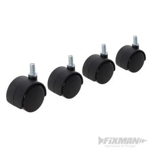 Fixman - Roulettes à boulon doubles, 4 pcs - Boulon de 40 mm