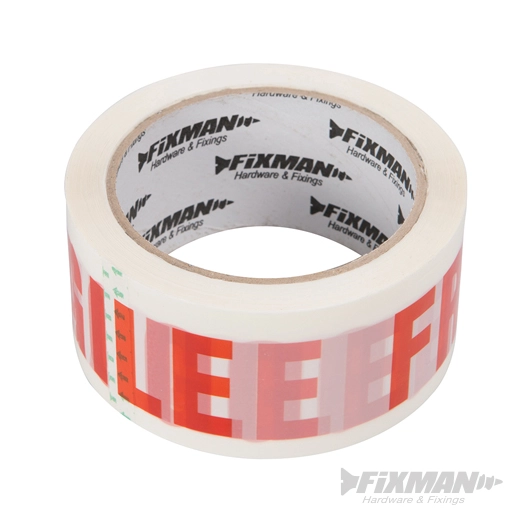 Fixman - Ruban de conditionnement FRAGILE - 48 mm x 66 m