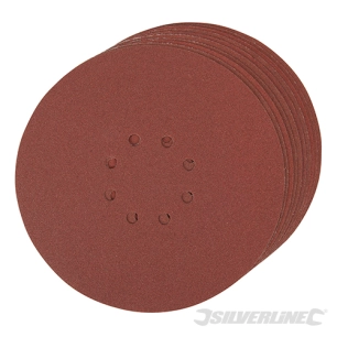 Silverline - Lot de 10 disques auto-agrippants perforés 225 mm - Grain 120