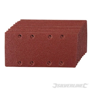 Silverline - Feuilles abrasives auto-agrippantes perforées 1/3, 10 pcs - Grain 60