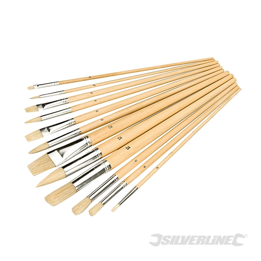 Silverline - Pinceaux d'artiste, 12 pcs - Pointes assorties