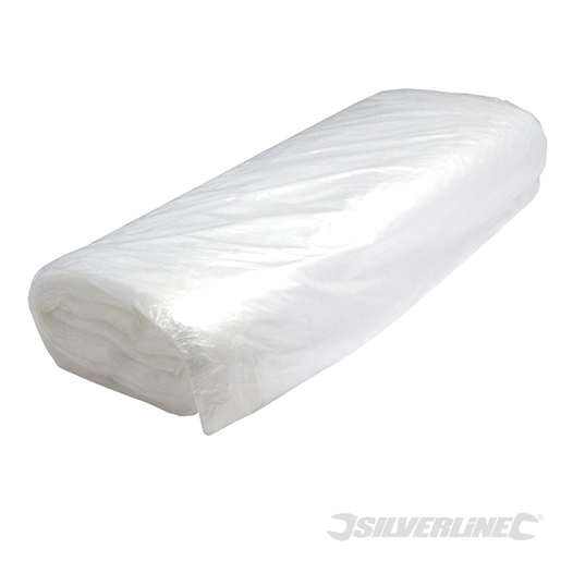 Silverline - Rouleau bâche de protection en polyéthylène - 2 x 50 m (environ)