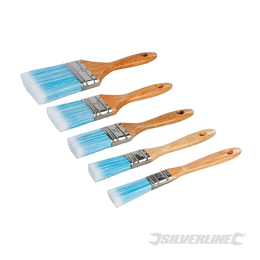 Silverline - Pinceaux synthétiques, 5 pcs - 19, 25, 40, 50 et 75 mm