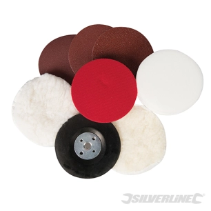 Silverline - Accessoires de ponçage-polissage, 8 pcs - 115 mm