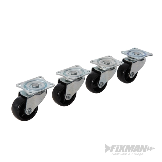 Fixman - Roulettes pivotantes à usage léger, 4 pcs - 41 mm