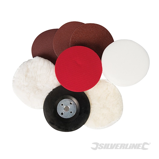 Silverline - Accessoires de ponçage-polissage, 8 pcs - 180 mm
