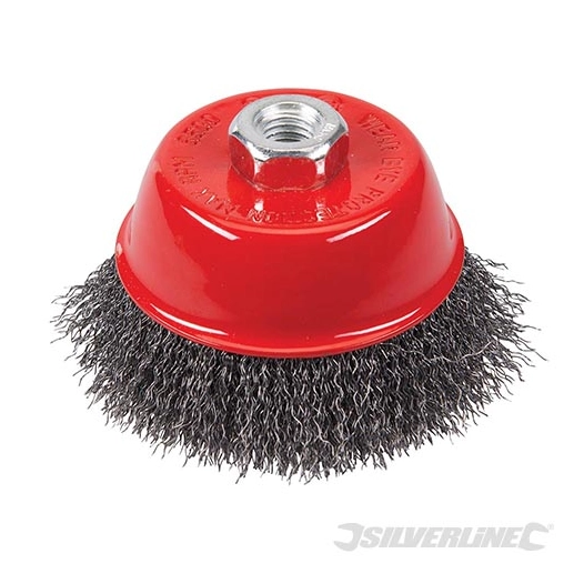 Silverline - Brosse boisseau à fils d'acier ondulés - 100 mm