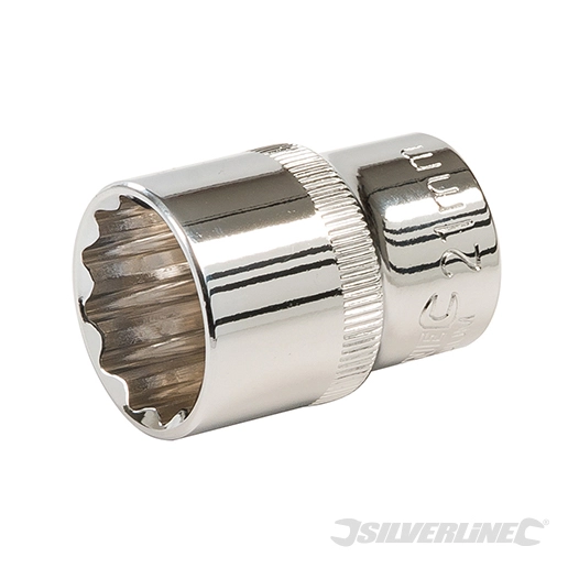 Silverline - Douille métrique 1/2'' avec entraînement à 12 pointes - 21 mm