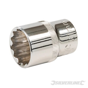 Silverline - Douille métrique 1/2'' avec entraînement à 12 pointes - 21 mm