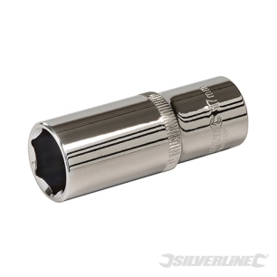 Silverline - Douille métrique profonde 3/8'' avec entraînement à 6 pointes - 17 mm