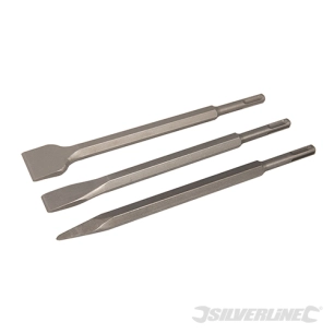 Silverline - Burins 6 pans SDS-Plus, 3 pcs - 250 mm – 20, 40 mm et pointu