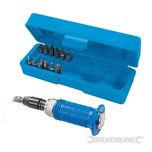 Silverline - Tournevis à frapper à poignée caoutchoutée, coffret 14 pcs - 14 pcs