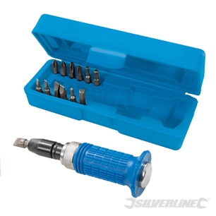Silverline - Tournevis à frapper à poignée caoutchoutée, coffret 14 pcs - 14 pcs