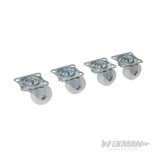 Fixman - Roulettes pivotantes à usage léger, 4 pcs - 31 mm