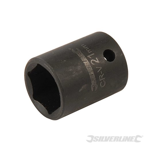 Silverline - Douille impact métrique 1/2'' avec entraînement à 6 pointes - 21 mm