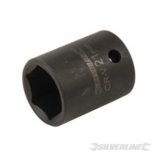 Silverline - Douille impact métrique 1/2'' avec entraînement à 6 pointes - 21 mm