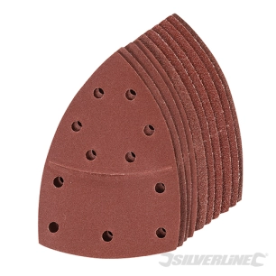 Silverline - Feuilles abrasives auto-agrippantes 102 x 62 mm, 93 mm, 10 pcs - Grains 2 x 40, 60, 80, 120, 180