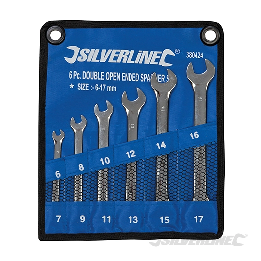 Silverline - Clés à fourche doubles, 6 pcs - 6 - 17 mm