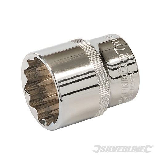 Silverline - Douille métrique 1/2'' avec entraînement à 12 pointes - 27 mm