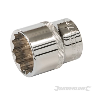 Silverline - Douille métrique 1/2'' avec entraînement à 12 pointes - 27 mm
