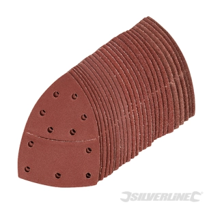 Silverline - Feuilles abrasives auto-agrippantes 93 mm, 25 pcs - G40 (x5), G60 (x5), G80 (x5), G120 (x5), G180 (x5)