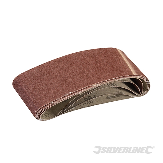 Silverline - Bandes abrasives 75 x 533 mm, 5 pcs - Grain 80