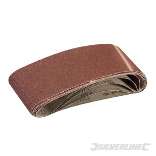 Silverline - Bandes abrasives 75 x 533 mm, 5 pcs - Grain 80