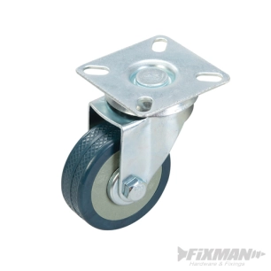Fixman - Roulette pivotante en caoutchouc - 50 mm - 50 kg