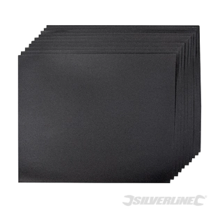 Silverline - Feuilles abrasives pour ponçage à sec ou humide, 10 pcs - Grain 320